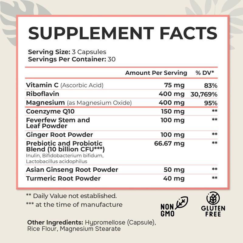 Migraine & Gut Support Formula – 90 Capsules