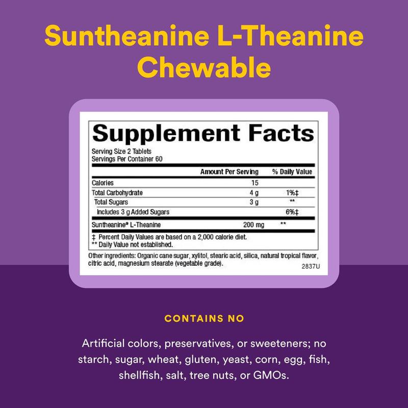 Calm Focus L-Theanine Chewables — 120 Tablets