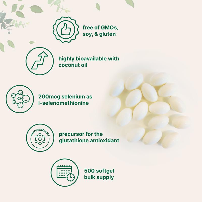 Organic Selenium + Coconut Oil — 500 Softgels