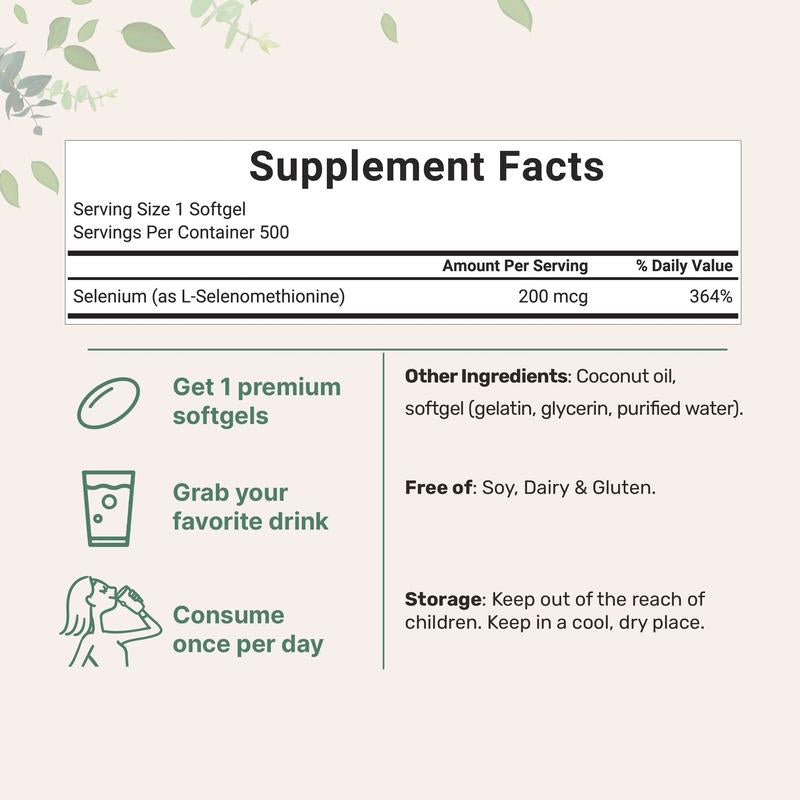 Organic Selenium + Coconut Oil — 500 Softgels