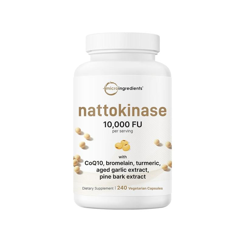 Nattokinase 10,000 FU (500mg) Complex - 240 Capsules