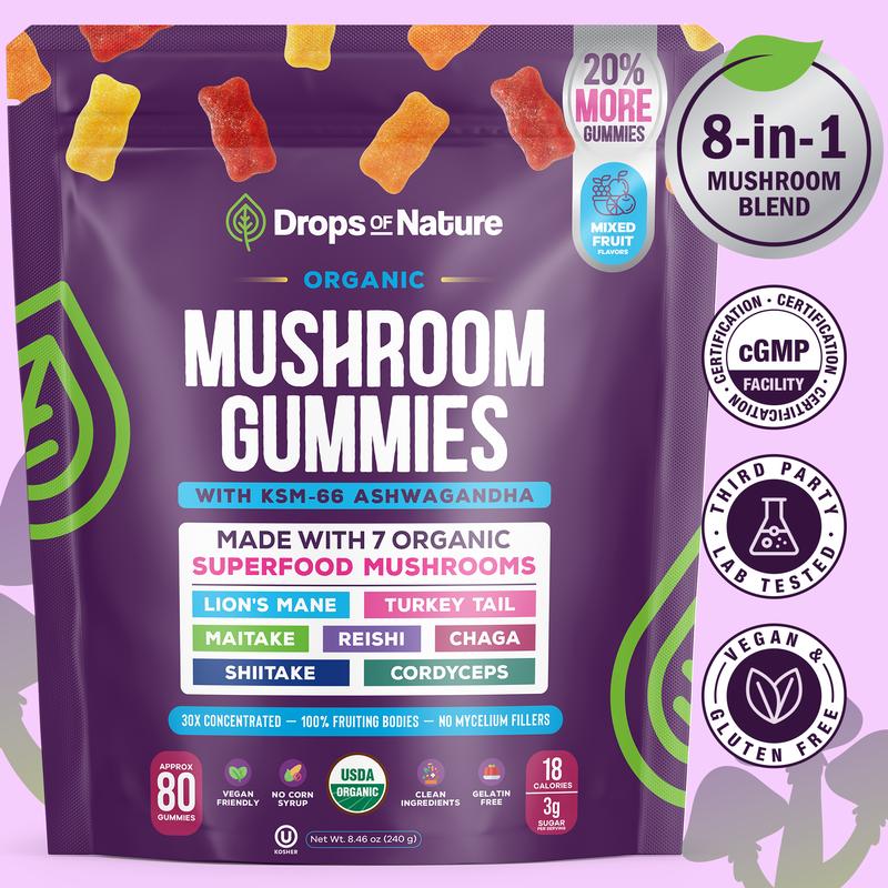 Ashwagandha Mushroom Gummies – 80 Servings