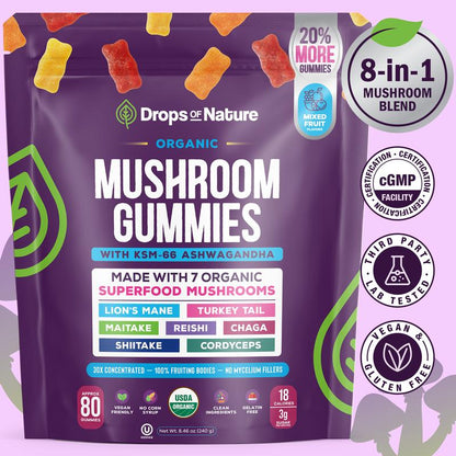 Ashwagandha Mushroom Gummies – 80 Servings