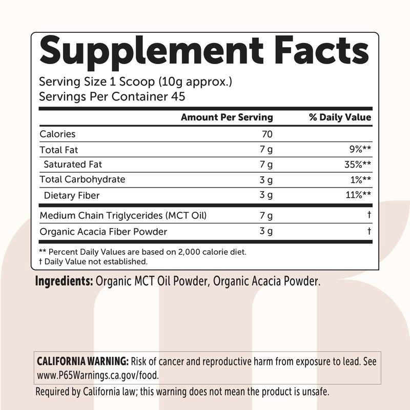 Organic MCT Oil + Acacia Fiber — 1 lb