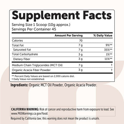 Organic MCT Oil + Acacia Fiber — 1 lb